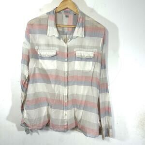 TOAD & CO‎ long sleeve light weight button up shirt woman’s Medium